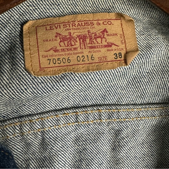 Levi’s 70506 VNTG 80s made in USA sz 38 paper tag trucker denim jacket - Picture 6 of 8